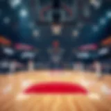 Dynamic NBA court during a live game