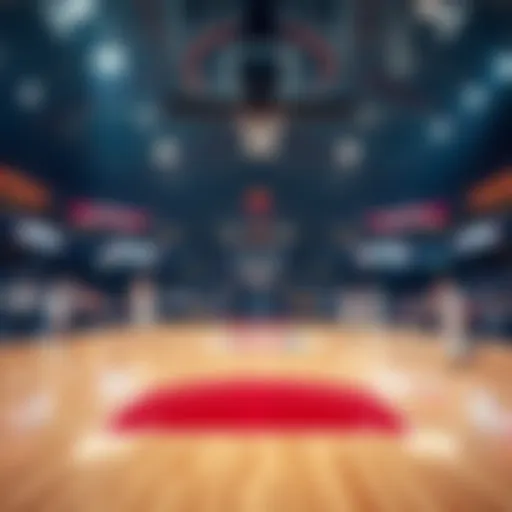 Dynamic NBA court during a live game