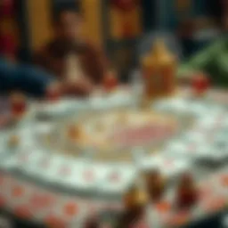 Traditional Indian card game layout