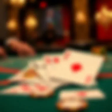 Close-up of cards in a baccarat game