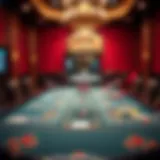 A luxurious baccarat gaming table setup