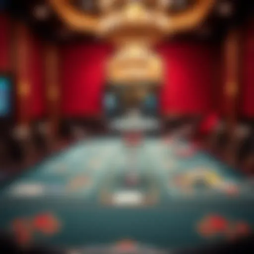 A luxurious baccarat gaming table setup