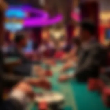 Players in Action Players engaged in a baccarat game