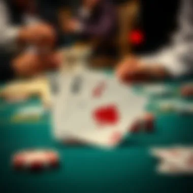 Playing Cards in Baccarat Close-up of playing cards on a baccarat table