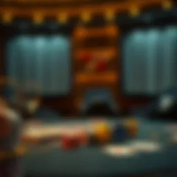 Elegant baccarat table setting with cards and chips