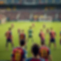 Tactical formation of Barcelona during a match