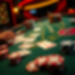 An overview of Blackjack gameplay with cards and chips