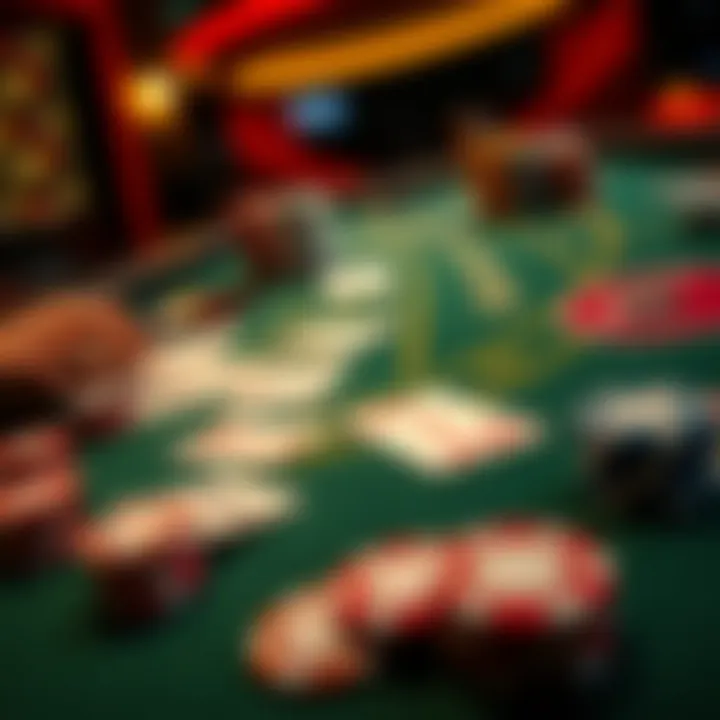 An overview of Blackjack gameplay with cards and chips