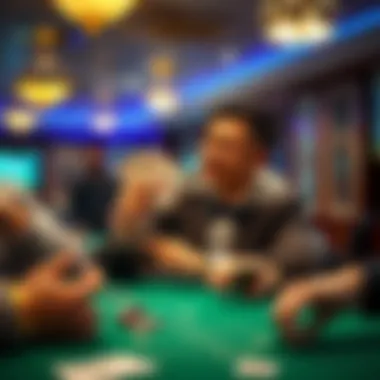 A player celebrating a winning hand in blackjack