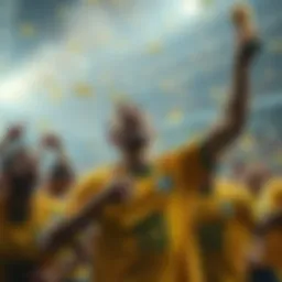 Historic moment of Brazil's national football team winning a World Cup