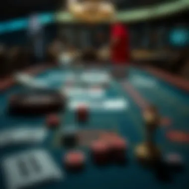 A strategic layout of betting strategies on a game table