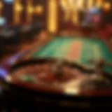 Live roulette table showcasing the wheel and betting layout