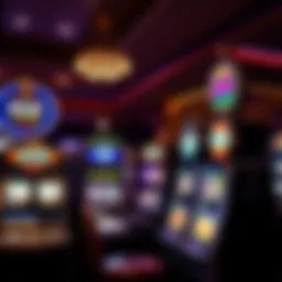 An elegant casino environment showcasing various slot machines