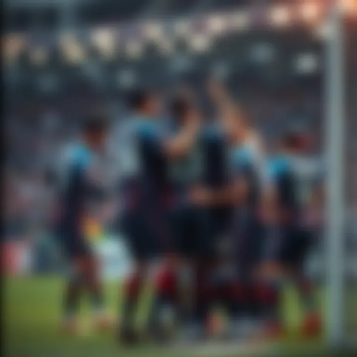 Celebration of key players after a goal