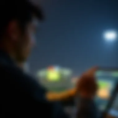 User engaging with a cricket betting platform