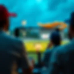 A dynamic cricket match viewed on a digital device