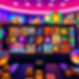 Vibrant online slot game interface showing various themes