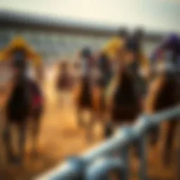 A thrilling horse race showcasing the excitement of betting.