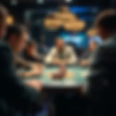A strategic card game session showcasing player focus