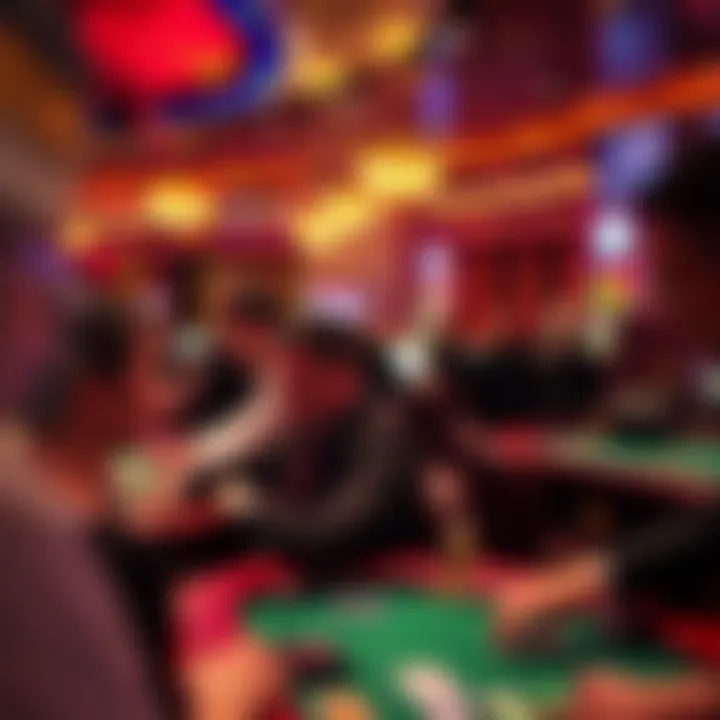 A vibrant live casino environment with dealers engaging players