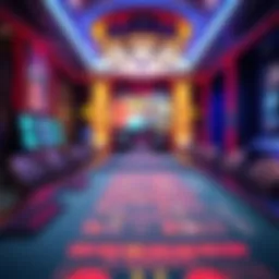 A virtual casino gaming table with vibrant graphics