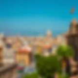 A panoramic view of Naples showcasing its historical architecture and vibrant street life.