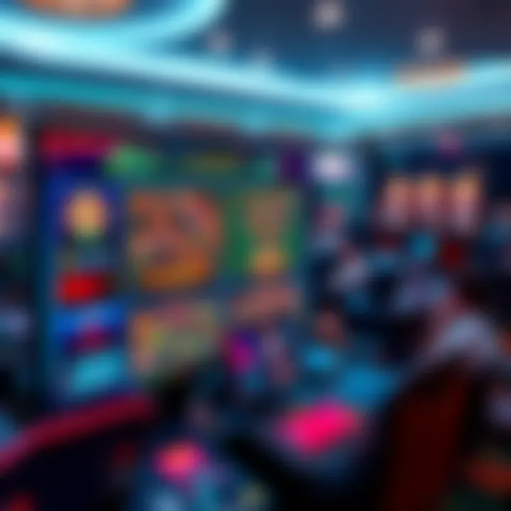 An intricate layout of an online casino interface