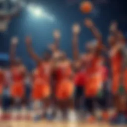 Orlando basketball team celebrating a victory