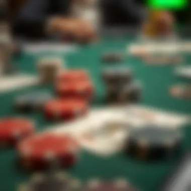 The Essentials of Poker Gameplay A close-up view of poker chips and cards arranged on a table