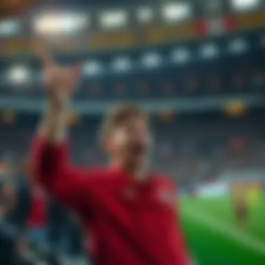 The Excitement of Premier League Matches A fan cheering in a stadium during a Premier League match