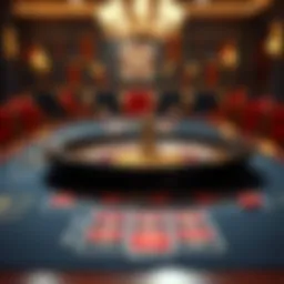 A detailed layout of a roulette table showcasing various betting options