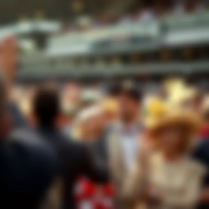 Excitement in the crowd during a race at Royal Ascot