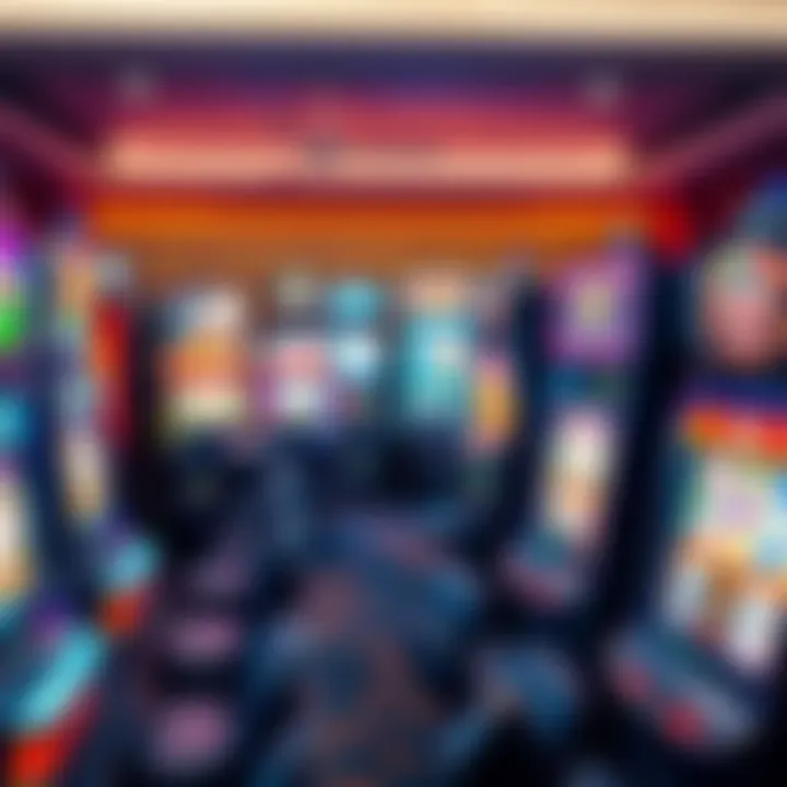 An array of slot machine options in a casino