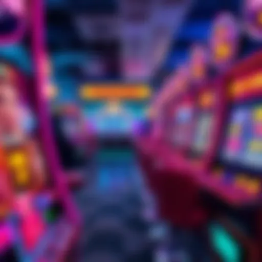 A vibrant slot machine with colorful symbols