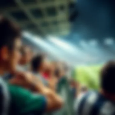 Fans passionately supporting their teams during a thrilling soccer match.