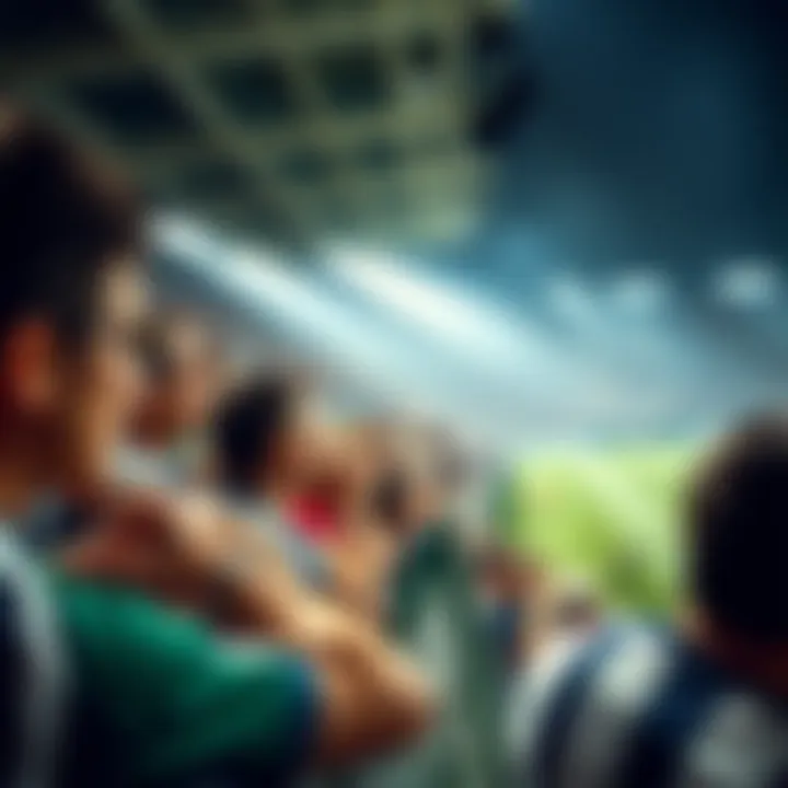 Fans passionately supporting their teams during a thrilling soccer match.