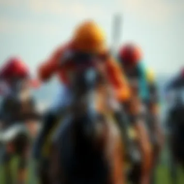 Jockeys competing in a race