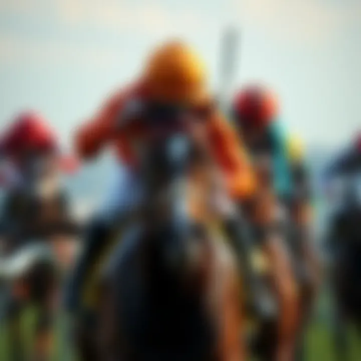 Jockeys competing in a race