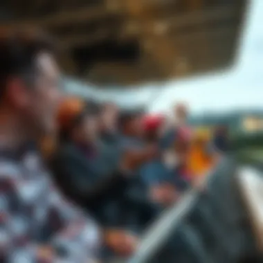 Spectators cheering at the racetrack