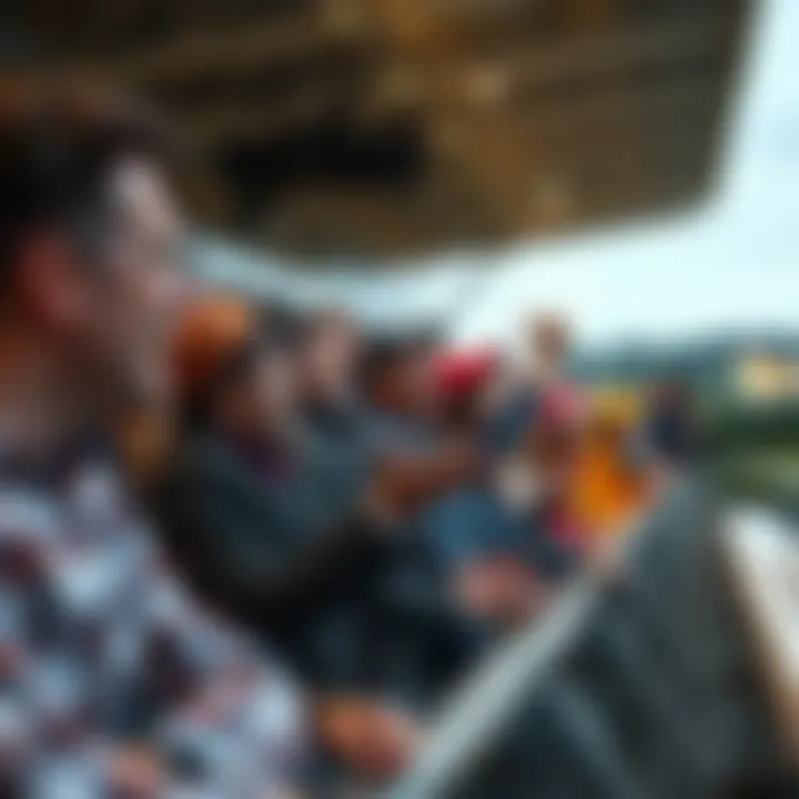 Spectators cheering at the racetrack