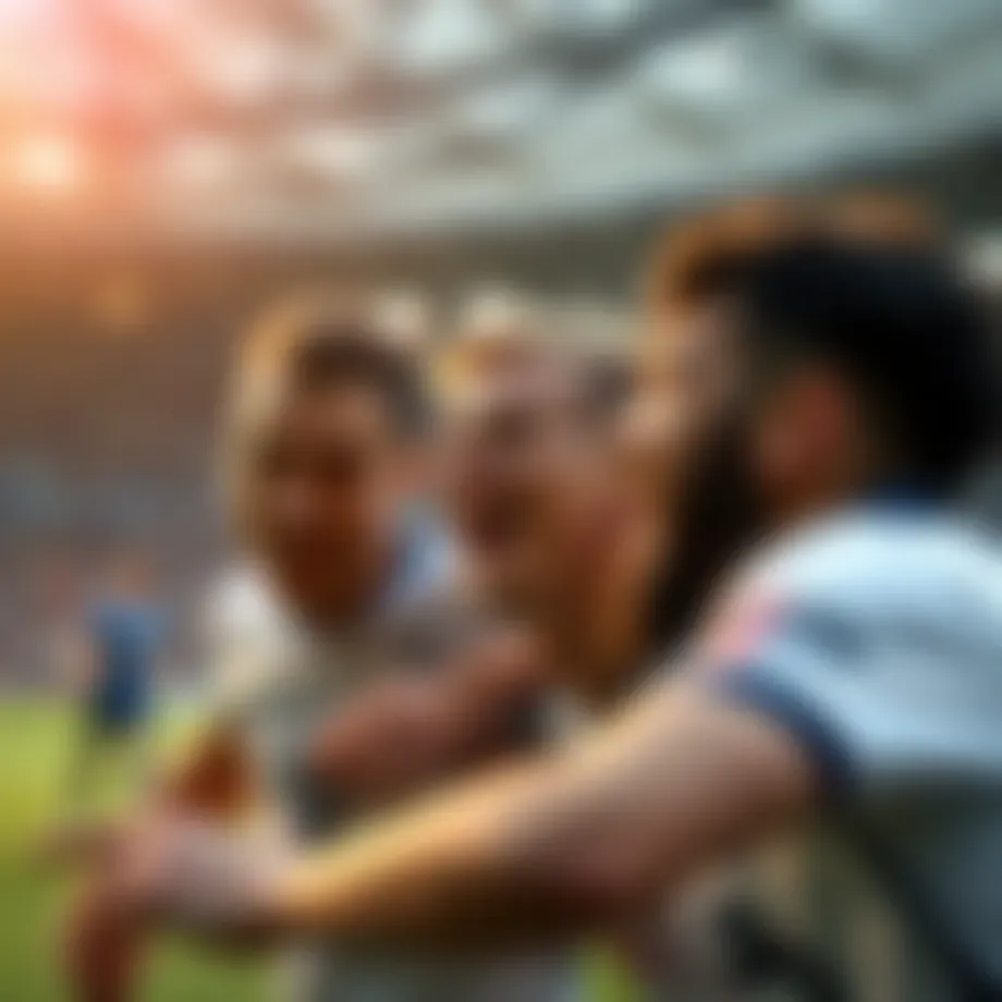 Exciting match moment featuring Tottenham players