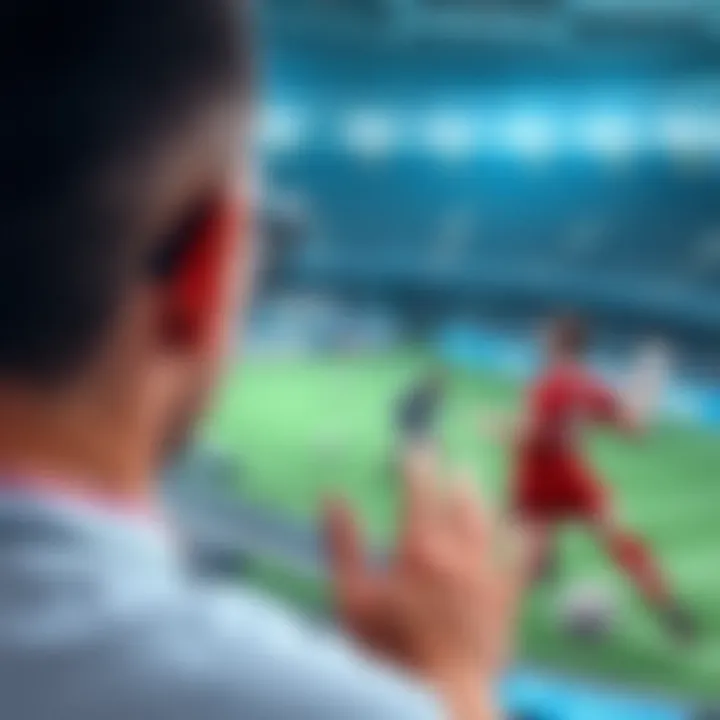 Virtual sports betting concept with digital graphics